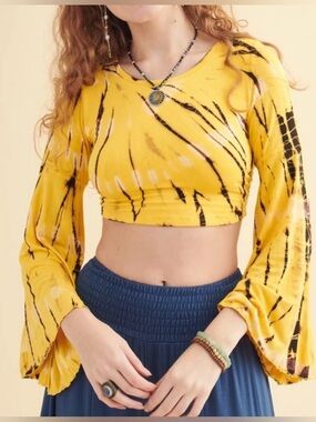 Earthbound Tie dye crop top long sleeves.
